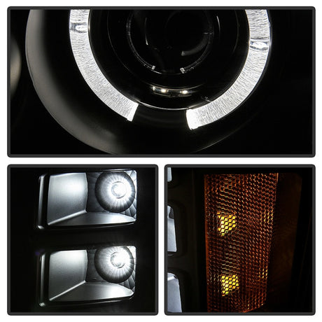 Projecteur LED Halo Spyder GMC Sierra 1500/GMC Sierra Denali 08-13 - LED tout noir PRO-YD-GS07-HL-BKV2