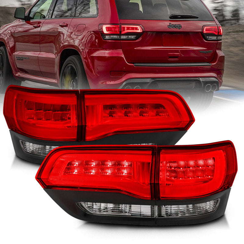 Feux arrière à LED ANZO 2014-2016 Jeep Grand Cherokee Rouge/Clair