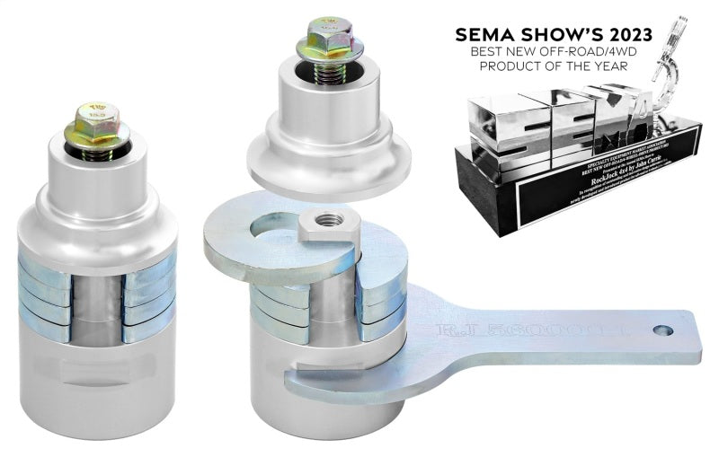 RockJock JL/JT/JK excl. 392 Butées de suspension avant réglables avec matériel