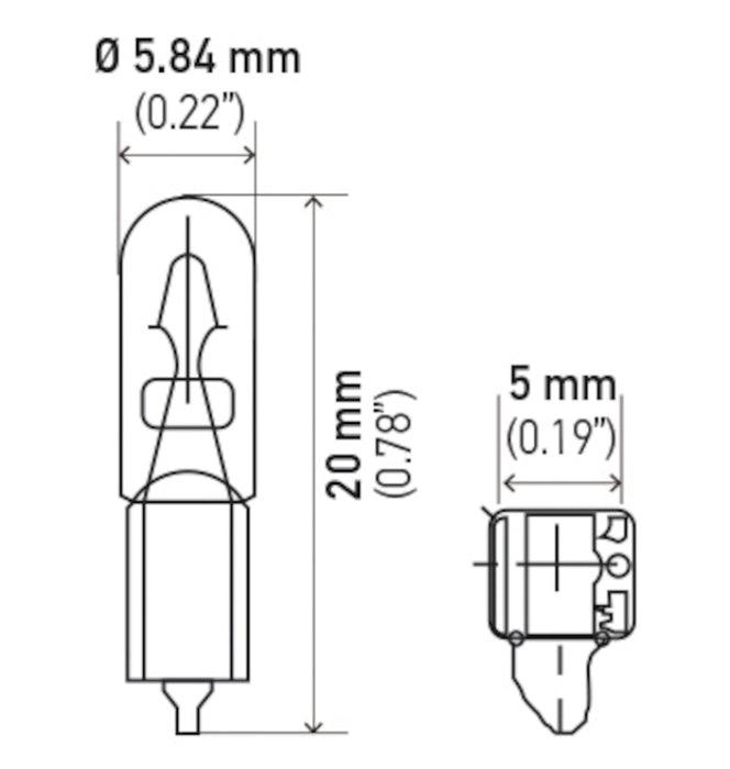 Ampoule Hella 2721 12V 1,2W W2x4,6d T1,5