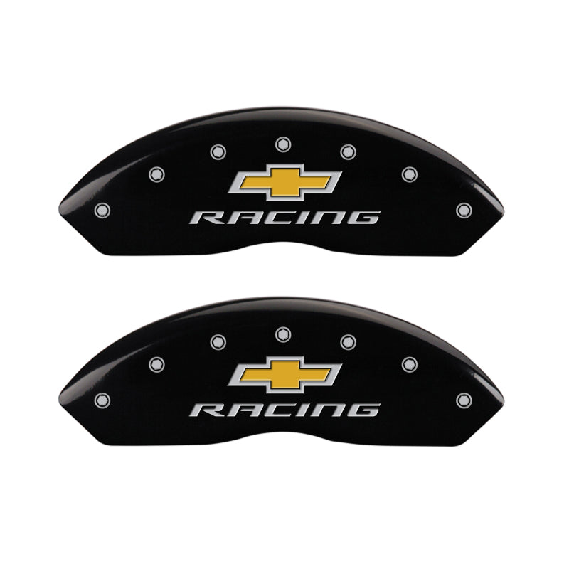 Couvre-étriers MGP 4 gravés avant et arrière Chevy Racing Finition noire argent ch