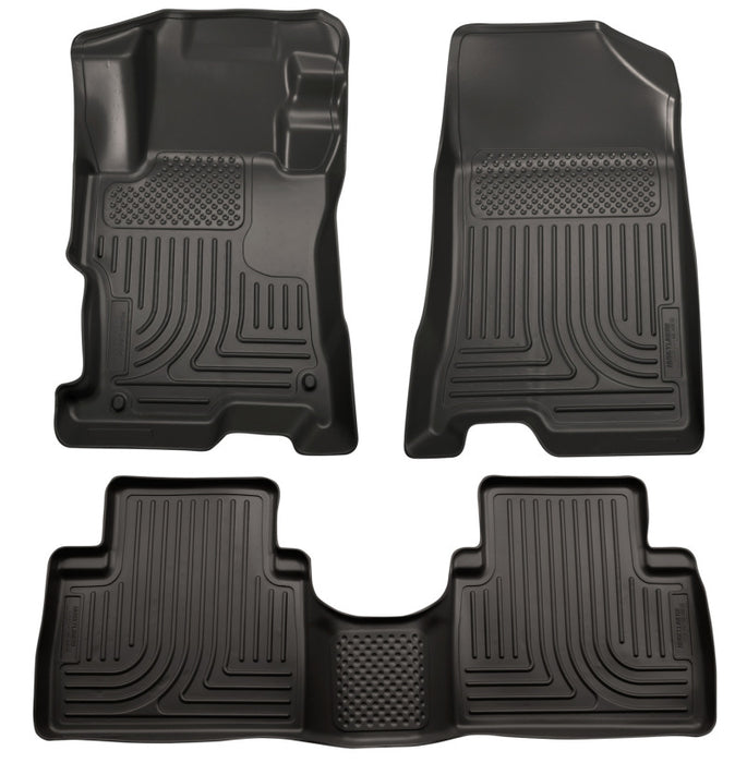 Revêtements de sol noirs Husky Liners 13 pour Subaru Legacy/Outback WeatherBeater pour sièges avant et 2e sièges