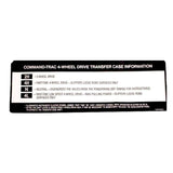 Autocollant pare-soleil pour boîte de transfert Omix, modèles Jeep 94-98
