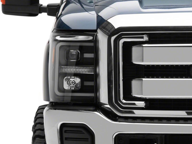 Phares de projecteur à LED Raxiom 11-16 Ford F-250 Super Duty - Boîtier noir (lentille transparente)