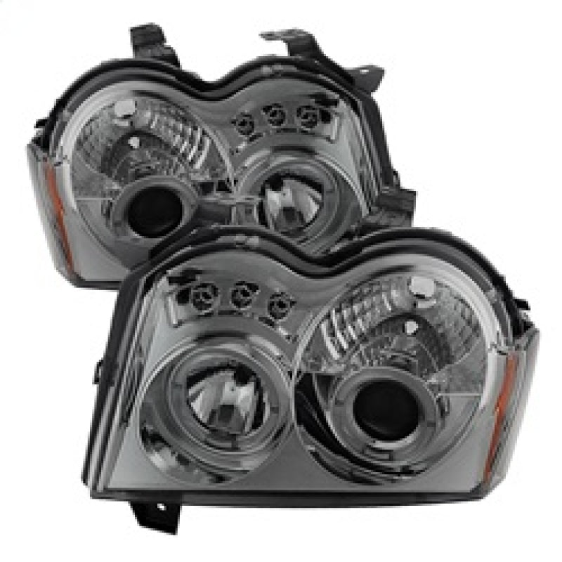 Phares de projecteur Spyder Jeep Grand Cherokee 05-07 LED Halo LED Smke PRO-YD-JGC05-HL-SMC