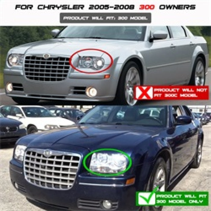 Phares de projecteur Spyder Chrysler 300 05-08 LED Halo LED Smke (non inclus) PRO-YD-C305-HL-SM