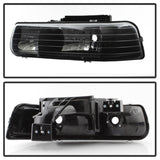 xTune Chevy Tahoe 00-06 Amber Crystal Headlights Black HD-JH-CSIL99-BK