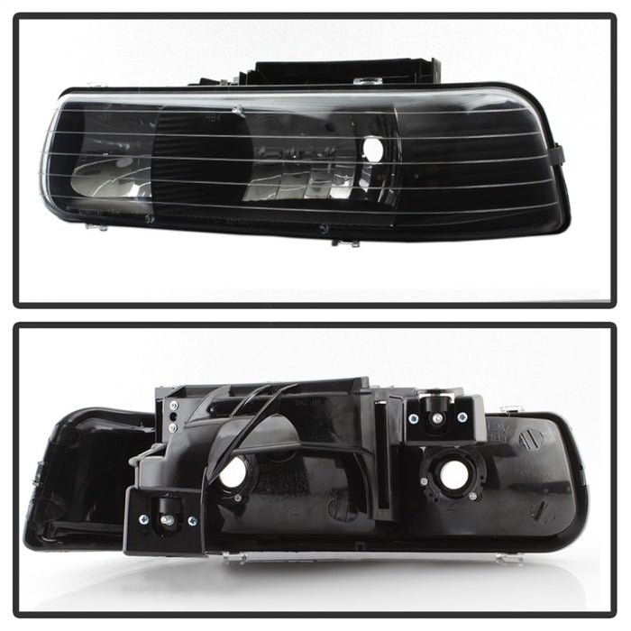 Phares Xtune Chevy TahOE 00-06 en cristal ambré noir HD-JH-CSIL99-BK