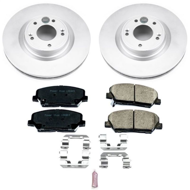 Power Stop 10-16 Hyundai Genesis Coupe Front Z17 Evolution Geomet Coated Brake Kit