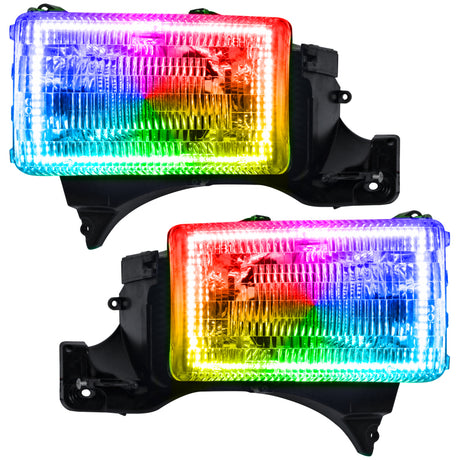 Phares Halo pré-assemblés Oracle 94-02 Dodge Ram - ColorSHIFT VOIR LA GARANTIE