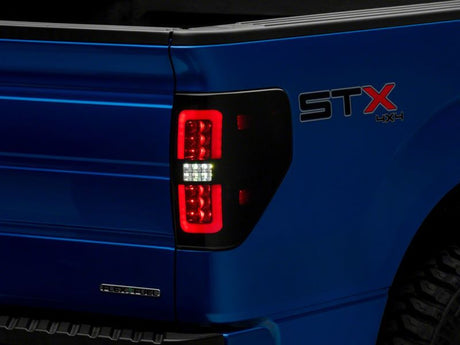 Raxiom 09-14 Ford F-150 Styleside Axial Series LED Tail Lights w/ Halo- Blk Housing (Smoked Lens)