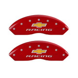 MGP 4 Caliper Covers Engraved Front & Rear Chevy racing Red finish silver ch