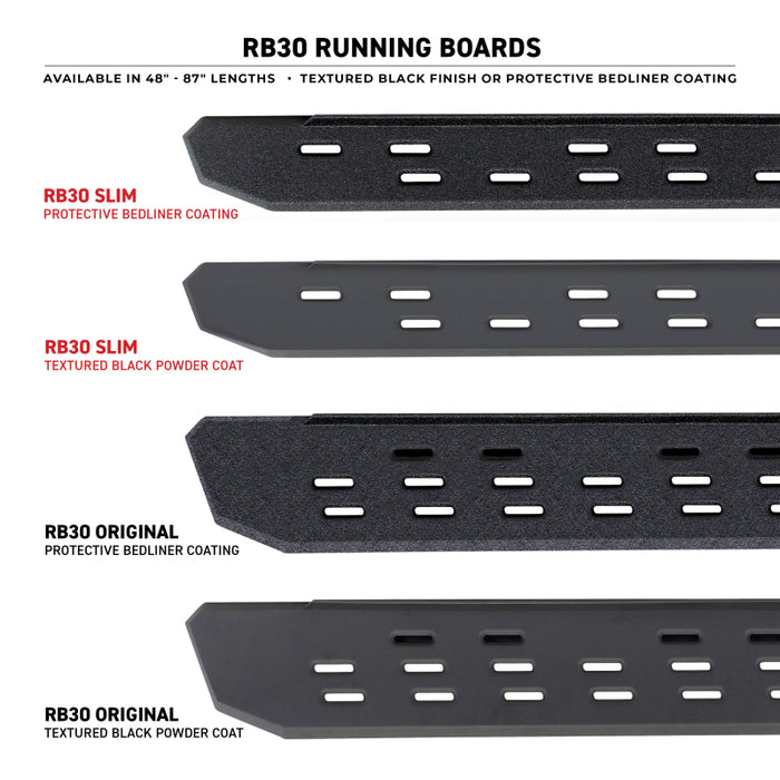 Marchepieds Go Rhino RB30 57 po - Tex. Blk (Planches UNIQUEMENT/Supports de montage requis)