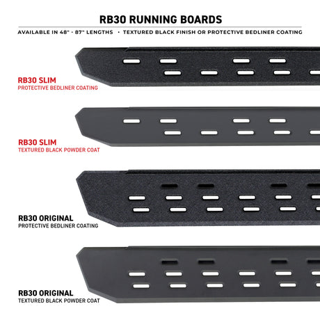 Marchepieds Slim Line Go Rhino RB30 73 po - Revêtement de doublure de caisse (marchepieds UNIQUEMENT/supports de montage requis)