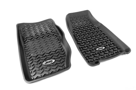 Revêtement de sol avant Rugged Ridge noir 1984-2001 Jeep Logo Cherokee XJ