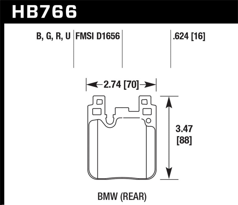 Plaquettes de frein arrière Hawk Performance Ceramic Street pour BMW Série 2 14-20 / BMW Série 3 12-18