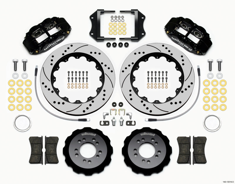 Kit de chapeau avant Wilwood Narrow Superlite 6R 14,00 pouces percé pour Ford Focus ST 2013 et plus avec lignes