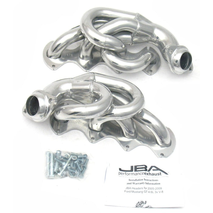 Collecteur d'échappement JBA 05-10 Ford Mustang 4,6 L 3 V 1-5/8 po primaire argent Ctd Cat4Ward