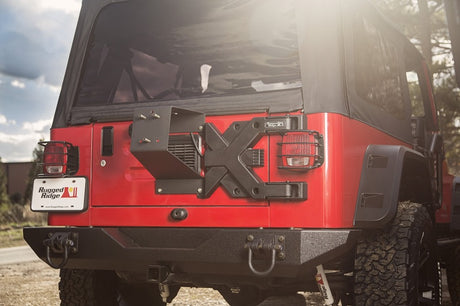 Porte-pneus Rugged Ridge Spartacus HD, montage sur roue 87-06 YJ/TJ