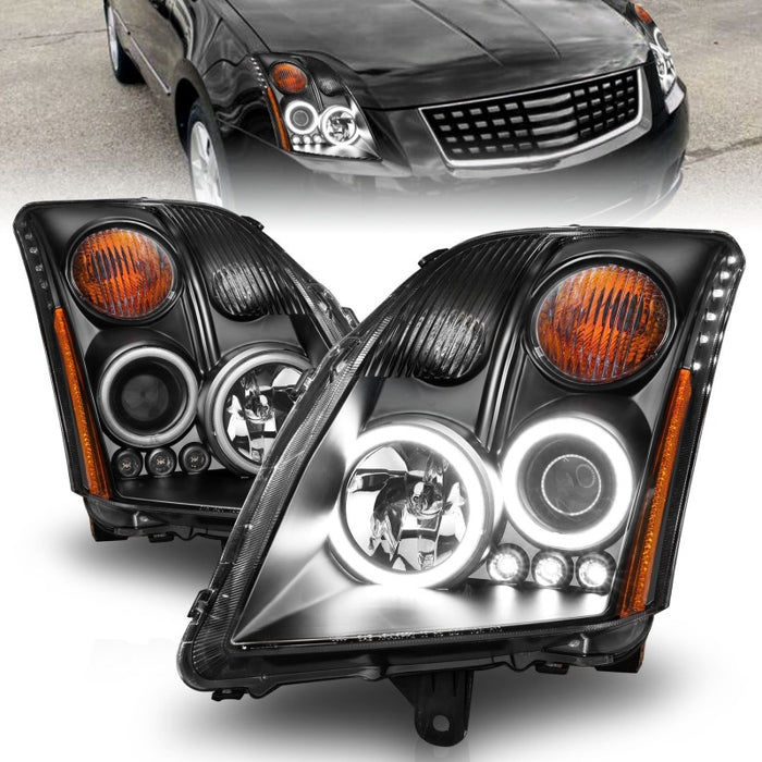 ANZO 2007-2012 Nissan Sentra Phares Projecteurs Noir