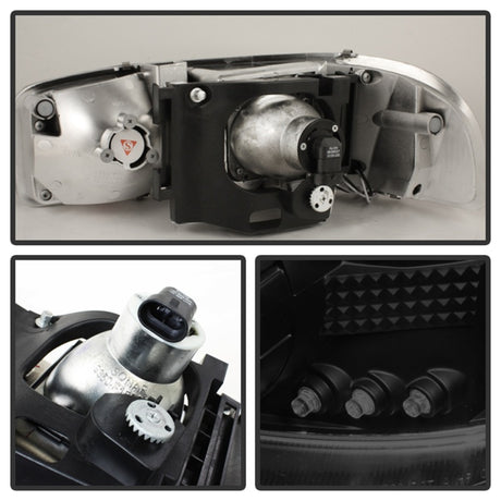 Phares de projecteur Spyder GMC Sierra 1500/2500 99-06 LED Halo LED Blk Smke PRO-YD-CDE00-HL-BSM