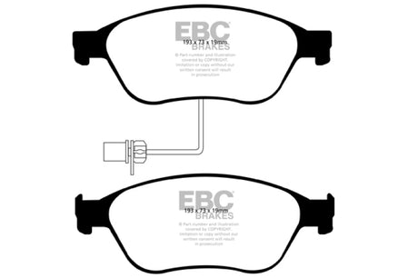 Plaquettes de frein avant EBC 03-10 Audi A8 Quattro 4.2 Yellowstuff