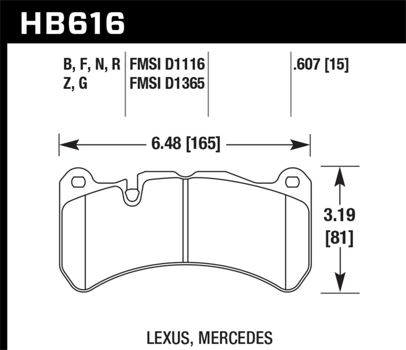 Plaquettes de frein avant de course Hawk 08-11 Lexus IS-F / 05-06 M Benz CLK55 AMG / 07-08 CLK63 AMG DTC-60