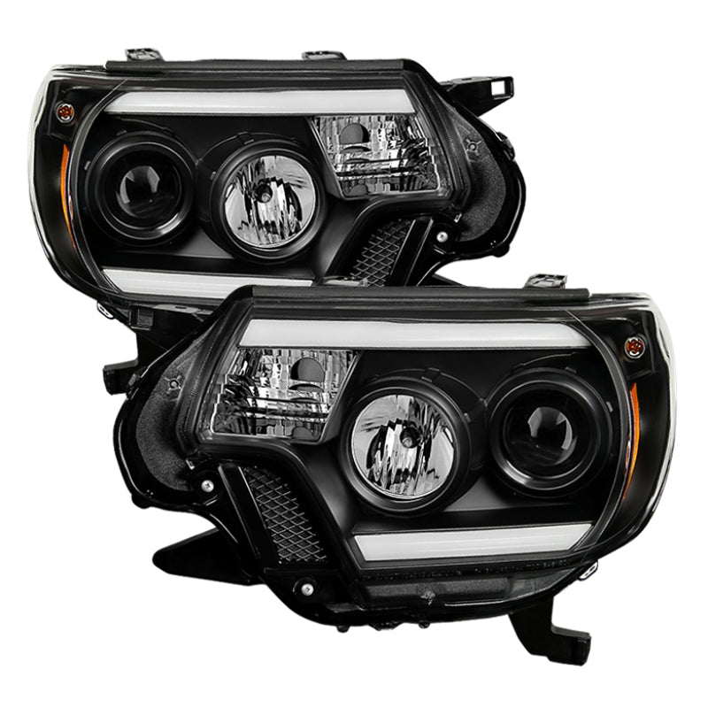 Phares de projecteur Spyder Toyota Tacoma 12-15 Barre lumineuse DRL Noir PRO-YD-TT12-LBDRL-BK