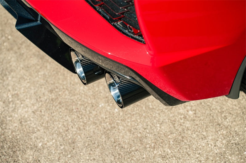 Corsa 20-23 Chevrolet Corvette C8 RWD 3 pouces Track Cat-Back Delete Exhaust avec embouts polis CF de 4,5 pouces