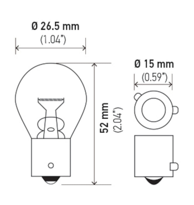 Ampoule Hella 7507 12V 21W BAU15s S8 AMBRE