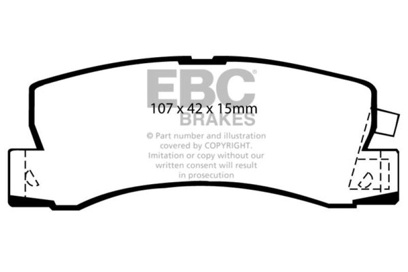 Plaquettes de frein arrière EBC 90-91 Lexus ES250 2.5 Yellowstuff