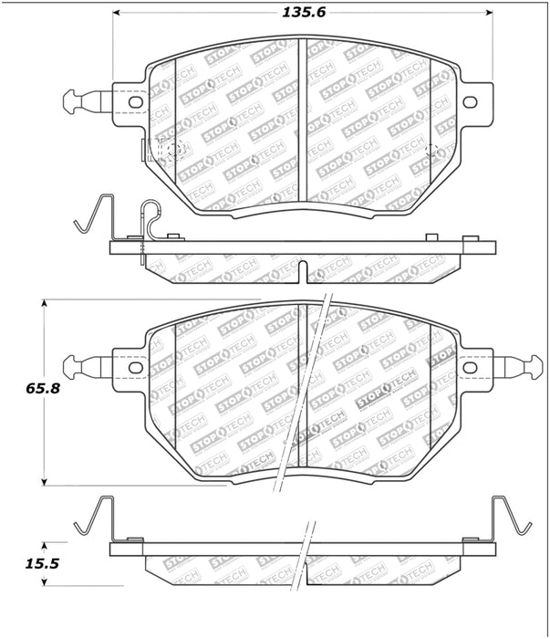 Plaquettes de frein avant StopTech Street Touring 03-11/05 Infiniti / 05-06 Nissan