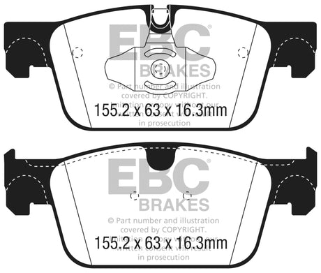 EBC 2017+ Volvo S90 2.0L Turbo Yellowstuff Front Brake Pads