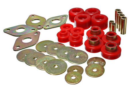 Ensemble de supports de carrosserie Energy Suspension - Reg Access et Dbl Cab - Rouge