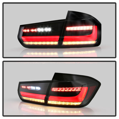 Feux arrière Spyder à LED pour BMW Série 3 F30 2012-2018 (ALT-YD-BMWF3012-SEQ-BK) - Noir