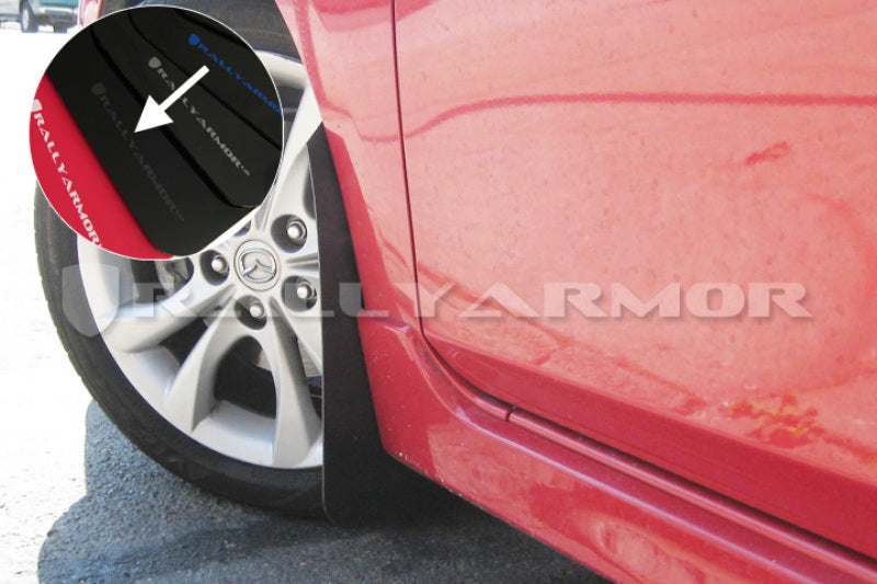 Bavette garde-boue noire UR Rally Armor 10-13 Mazda3/Speed3 avec logo gris