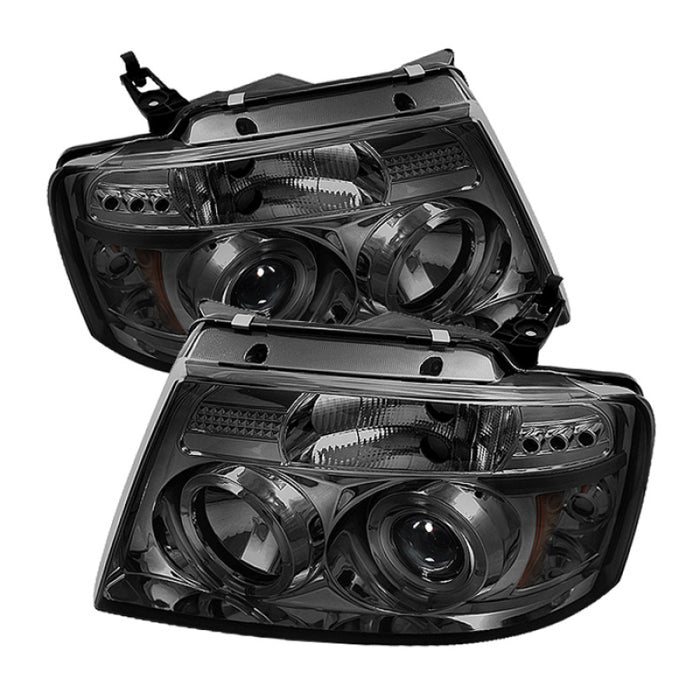 Phares de projecteur Spyder Ford F150 04-08 Version 2 LED Halo LED Smke PRO-YD-FF15004-HL-G2-SM