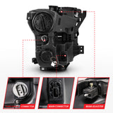 Phares de projecteur ANZO 2015-2017 Ford F-150 avec interrupteur de style planche noir avec ambre