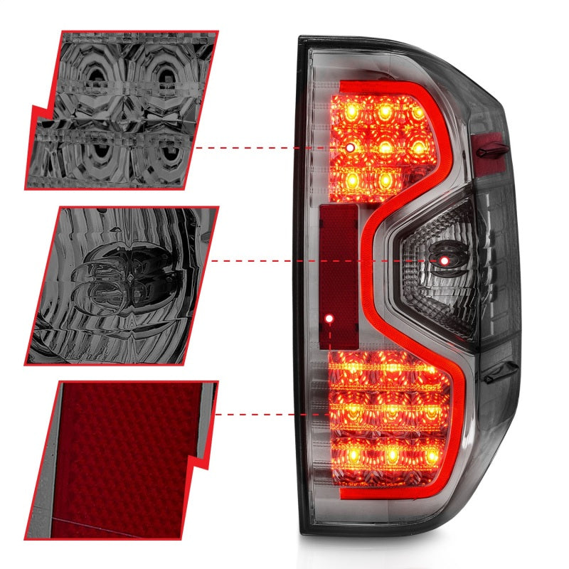Feux arrière à LED ANZO 2014-2015 Toyota Tundra Fumés
