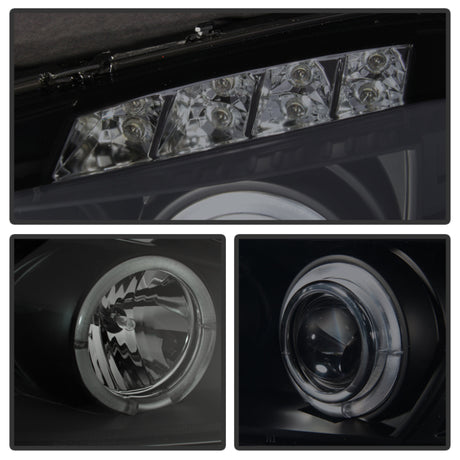 Phares de projecteur Spyder Pontiac Grand Prix 04-08 LED Halo LED Blk Smke PRO-YD-PGP04-HL-BSM