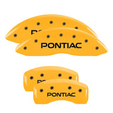 MGP 4 Caliper Covers Engraved Front Pontiac Rear Arrow Yellow Finish Blk Char 2001 Pontiac Firebird
