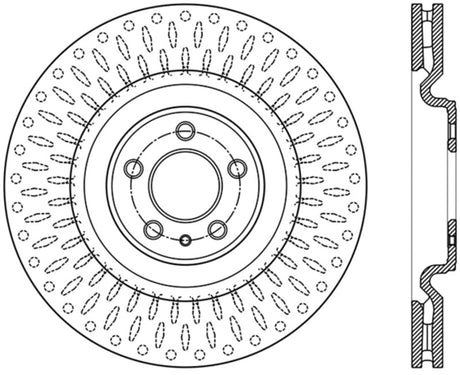 StopTech Premium High Carbon 13-14 Ford Mustang/Shelby GT500 Right Front Disc Slotted Brake Rotor