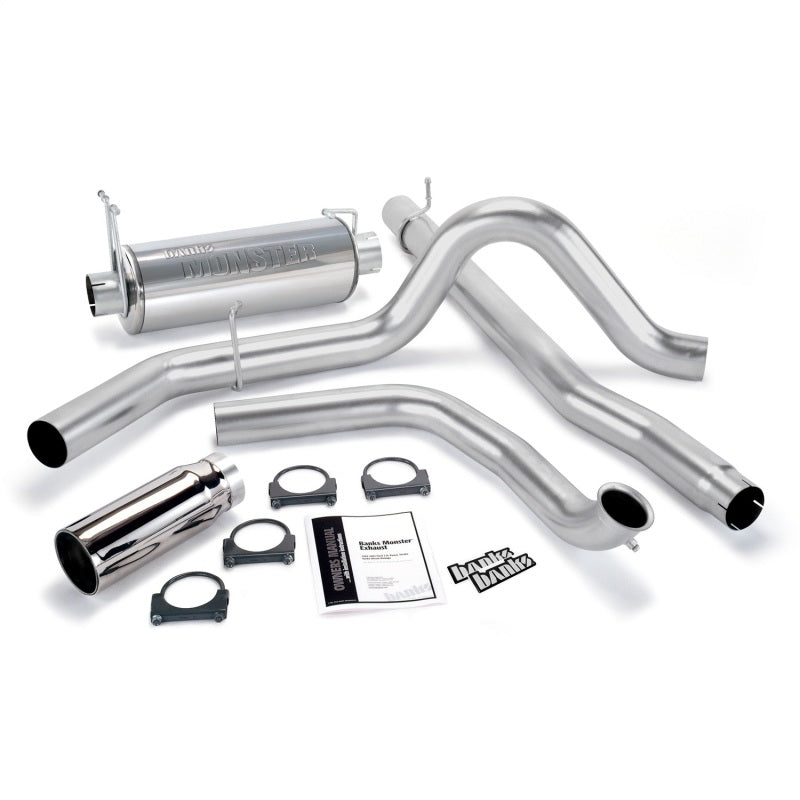 Système d'échappement Banks Power 00-03 Ford 7.3L / Excursion Monster - Échappement simple SS avec embout chromé