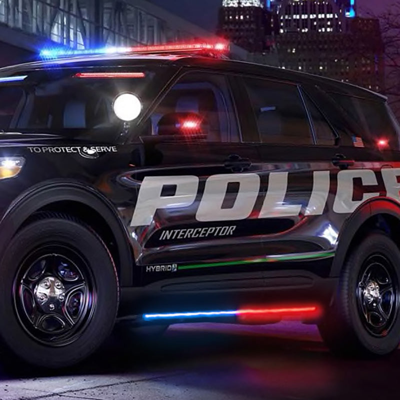 Kits de bas de caisse Putco 11-19 Ford Explorer Interceptor Blade Rocker - Rouge et blanc avec Override blanc