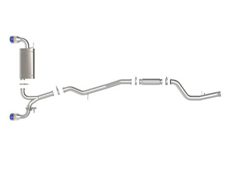 aFe POWER Takeda 2021 Toyota Supra 2.0L (t) 2.5in-3in 304 SS CB Échappement avec embouts bleus