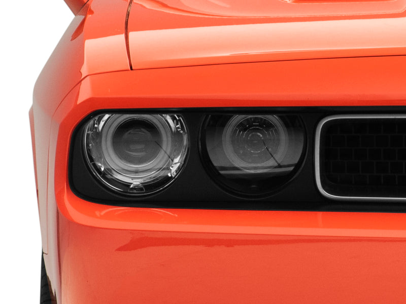 Raxiom 08-14 Dodge Challenger Dual LED Halo Projector Headlights- Black Housing (Clear Lens)