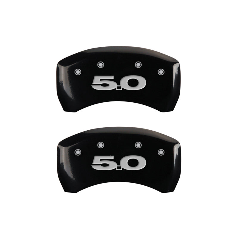 MGP Rear set 2 Caliper Covers Engraved Rear 50 Black finish silver ch