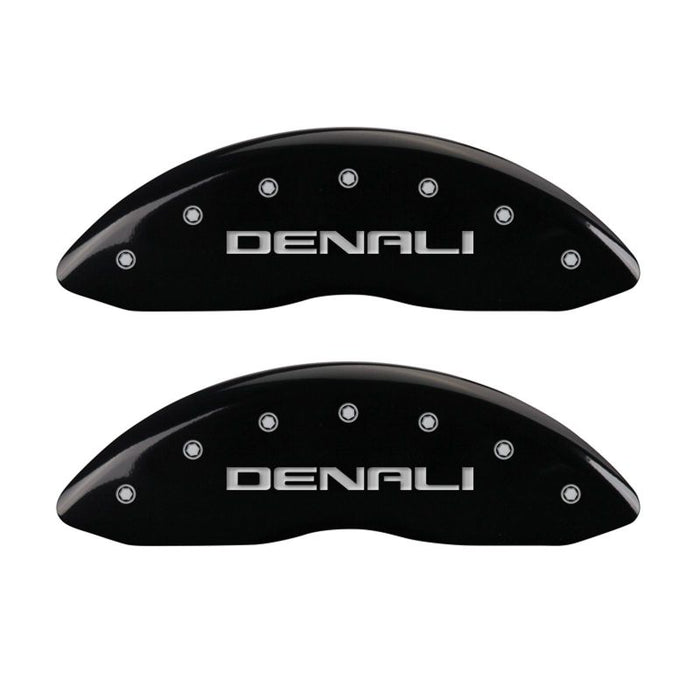 Couvre-étriers MGP 4 gravés avant et arrière Denali Black finition argent ch