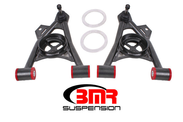 BMR 94-04 Mustang Lower Non-Adj. A-Arms (Poly) w/ Tall Ball Joint / Spring Pocket - Black Hammertone BMR Suspension