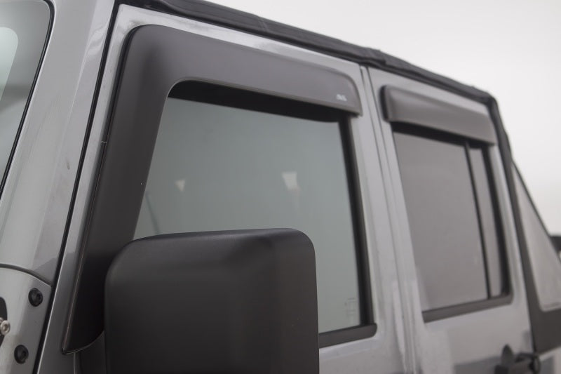 Déflecteurs de fenêtre à profil bas AVS 07-18 Jeep Wrangler Unlimited Ventvisor 4 pièces - Noir mat